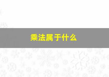 乘法属于什么