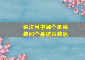 乘法当中哪个是乘数那个是被乘数呢