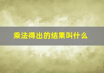 乘法得出的结果叫什么