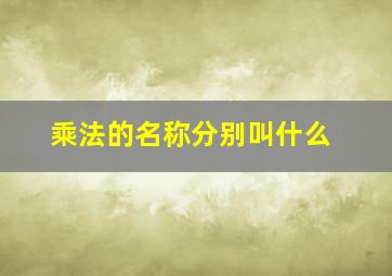 乘法的名称分别叫什么