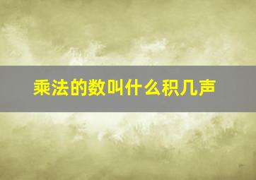 乘法的数叫什么积几声