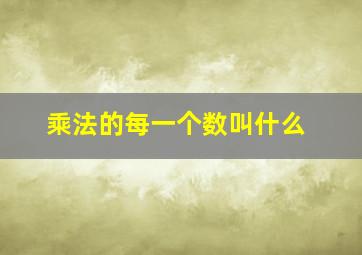 乘法的每一个数叫什么