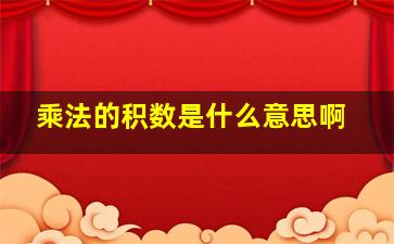 乘法的积数是什么意思啊