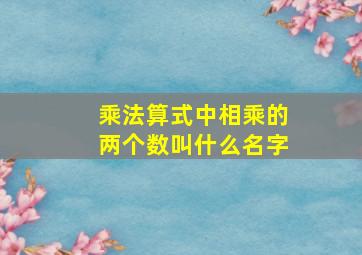 乘法算式中相乘的两个数叫什么名字