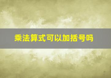 乘法算式可以加括号吗