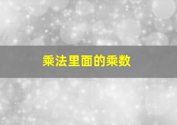 乘法里面的乘数