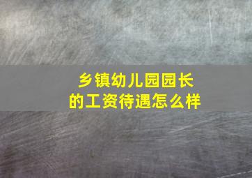 乡镇幼儿园园长的工资待遇怎么样