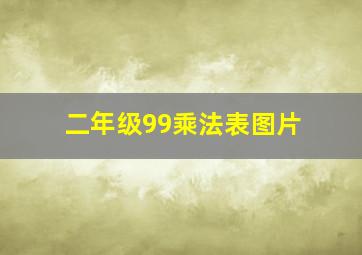 二年级99乘法表图片