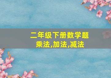 二年级下册数学题乘法,加法,减法