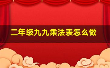 二年级九九乘法表怎么做