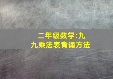 二年级数学:九九乘法表背诵方法