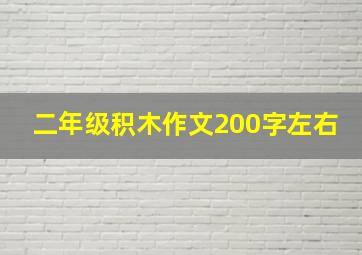 二年级积木作文200字左右