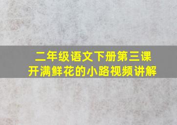 二年级语文下册第三课开满鲜花的小路视频讲解