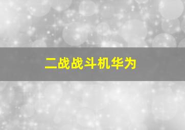 二战战斗机华为