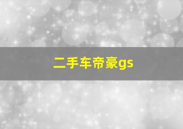 二手车帝豪gs