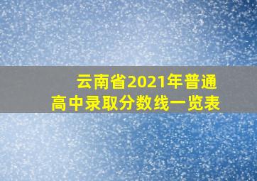 云南省2021年普通高中录取分数线一览表