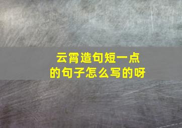 云霄造句短一点的句子怎么写的呀