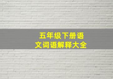 五年级下册语文词语解释大全