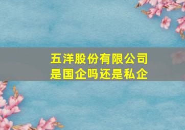 五洋股份有限公司是国企吗还是私企