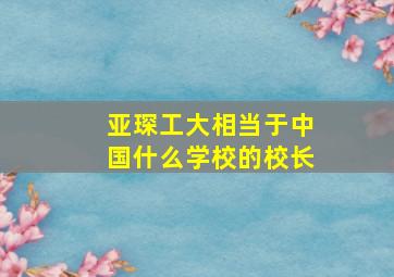 亚琛工大相当于中国什么学校的校长