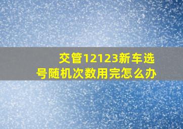 交管12123新车选号随机次数用完怎么办