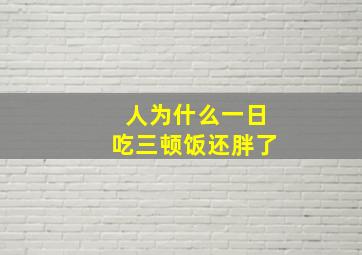 人为什么一日吃三顿饭还胖了