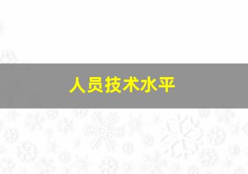 人员技术水平