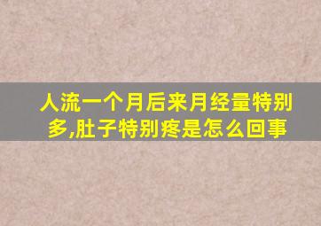 人流一个月后来月经量特别多,肚子特别疼是怎么回事