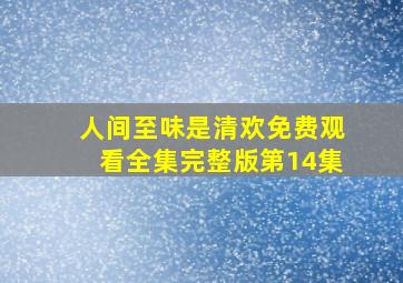 人间至味是清欢免费观看全集完整版第14集