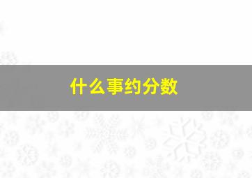 什么事约分数