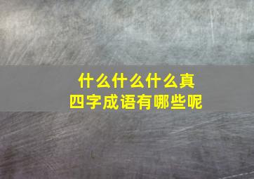 什么什么什么真四字成语有哪些呢