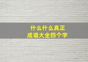 什么什么真正成语大全四个字