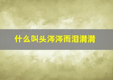 什么叫头涔涔而泪潸潸