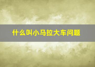 什么叫小马拉大车问题