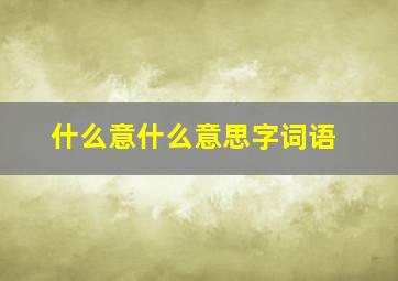 什么意什么意思字词语