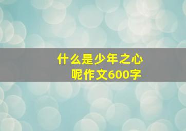 什么是少年之心呢作文600字