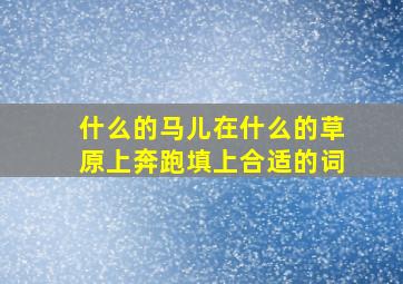 什么的马儿在什么的草原上奔跑填上合适的词