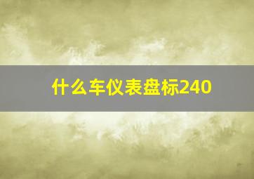 什么车仪表盘标240