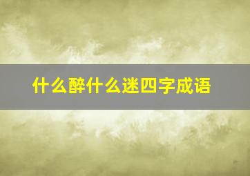 什么醉什么迷四字成语