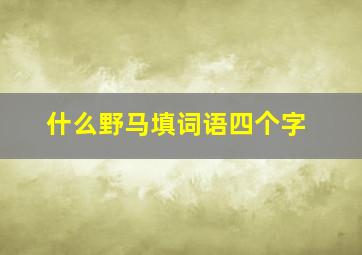 什么野马填词语四个字