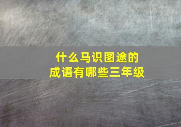 什么马识图途的成语有哪些三年级