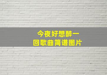 今夜好想醉一回歌曲简谱图片