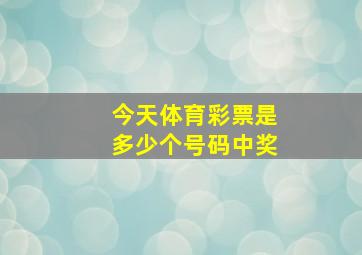 今天体育彩票是多少个号码中奖