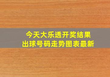 今天大乐透开奖结果出球号码走势图表最新