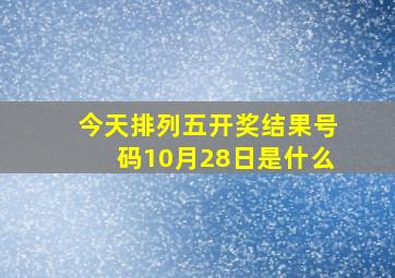 今天排列五开奖结果号码10月28日是什么