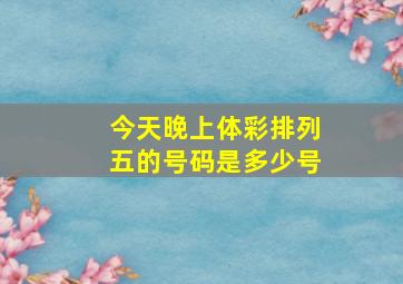 今天晚上体彩排列五的号码是多少号