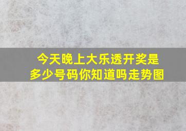 今天晚上大乐透开奖是多少号码你知道吗走势图