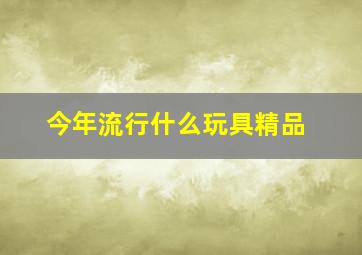 今年流行什么玩具精品