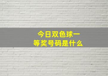 今日双色球一等奖号码是什么