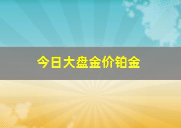 今日大盘金价铂金